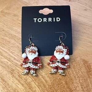 Torrid Santa Earrings - Red and Gold